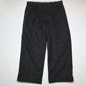 Bill Blass 34x30 Gray Wool Pleated Cuffed Baggy Dress Mens Pants